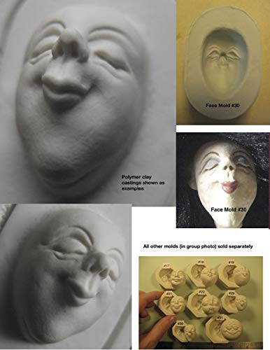 #0030 - Flexible FG Silicone Press Mold of a Doll Face Cab (Male or Female Character)
