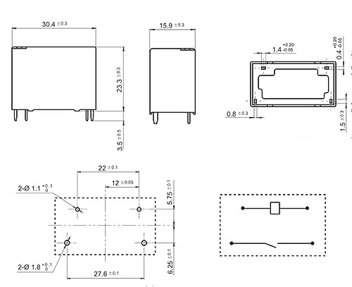 Relais 4 broches HF161F-W 12V 31A composant électronique unitaire - 2