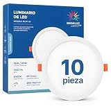 Megaluz - Paquete de 10 Lámpara de Techo Plafón para Interior de Casas con Luz Led de 18W y 1260Lm, 6500K Luz de Día...
