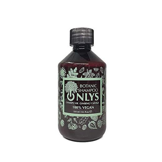 Onlys Botanic Champu Natural Hidratante y Antiencrespamiento con 70% Aloe Vera y Ginseng, Sin Sulfatos ni Siliconas ni Parabenos. Tratamiento Profesional Vegano No Testeado en Animales 250 ml 
