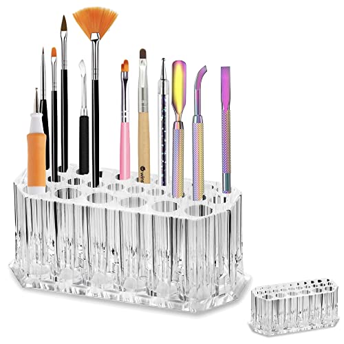 BY ALEGORY Acrylic Nail Art Tool Organizer Storage for Storing Pro Beauty Finger Nailcare Art Kit Tools Makeup Display Case Refillable Container Holder Organization