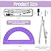 EBOOT Student Geometry Math Set, Drawing Compass and 6 Inch Swing Arm Protractor 180 Degree Math Protractor (Purple)