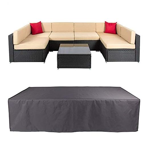Veronica Patio Furniture Outdoor Sofa Cover Waterproof Sectional Protective Cover Garden Winter Dust Proof Table Couch Covers with Windproof Straps 124 x 62.9 x 29.1 inch