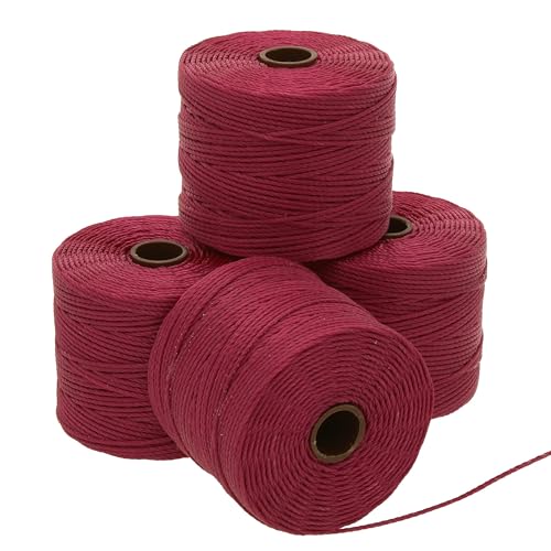 Cordon de perles Superlon Tex210 couleur vin de 70 m pour vos créations