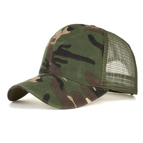 Image of Trucker Hat Distressed Baseball Cap Golf Cap Adjustable Sportswear Hat for Men Women Unisex