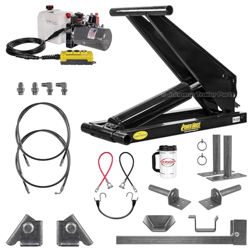 Dexter PH520 Hydraulic Scissor Hoist – 10 Ton (20,000 lb) Dump Trailer Hoist Kit for 12-16 ft Dump Beds | KTI Single/Double Acting Hydraulic Pump | Truck Bed Lift, Scissor Lift – Standard Kit