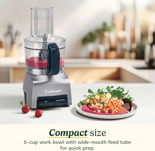 Image of Cuisinart FP-5IN 5-Cup Food Processor |220-240V| 300W Compact Kitchen Processor | Chopping & Shredding | Reversible Stainless Steel Disc | Wide Feed Tube | Easy-Clean Bowl | Silver