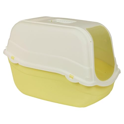 URBNLIVING Enclosed Cat Litter Box - Extra Large Hooded Tray with Filter, Scoop & Carry Handle - Easy Clean, Odor Control, Secure Flap Door for Cats, 8 Color Options