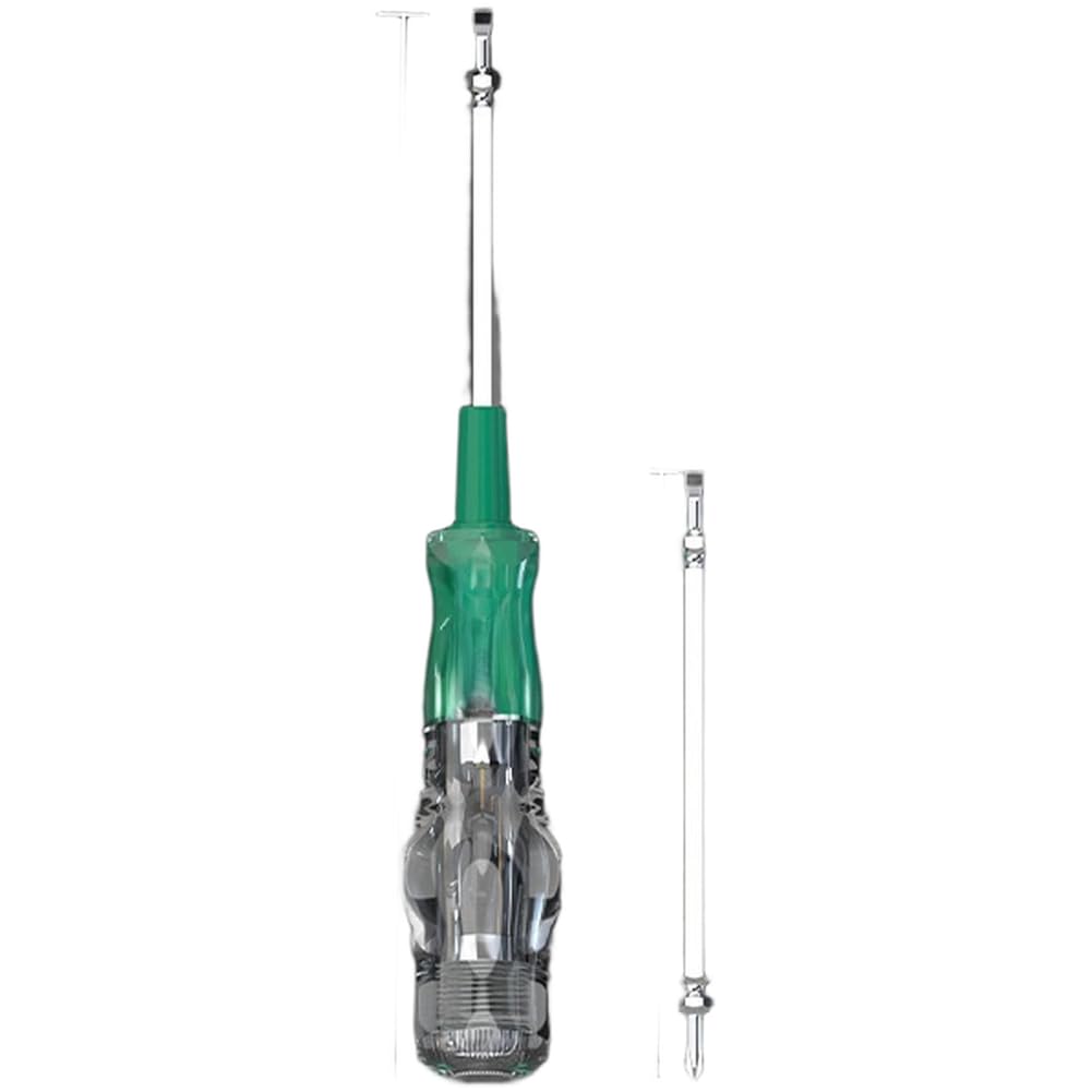 Tester napięcia śrubokręt 2 w 1, wysoki moment obrotowy, izolowany, odporny na uderzenia, neonowy tester napięcia 100 V-500 V, stal CR-V, narzędzie do testowania i wkręcania, zielony