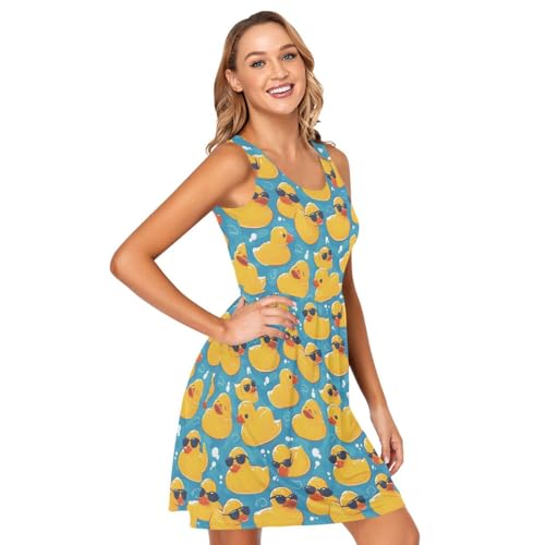 Image of ALAZA Women's Summer Dress Sun Dress Sleeveless with Pockets