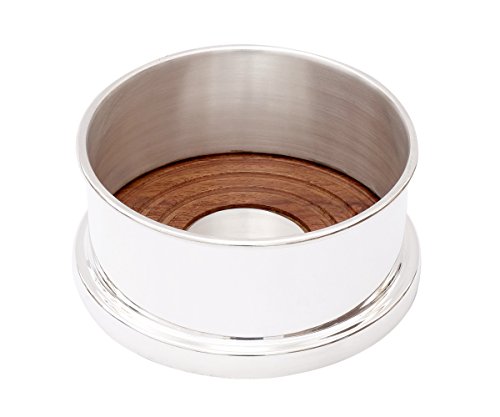 Brillibrum Design Bottle Coaster Coaster Fine Bottle Metal Silver-Plated Silver Wood Round Silver Glass Cup