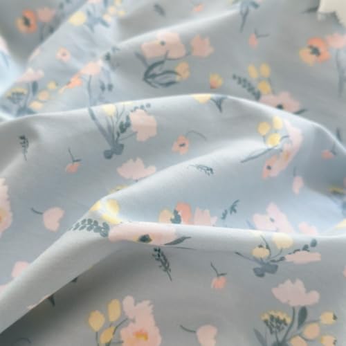 Freyamy Blumen Bettwäsche 135x200 Blau Rosa Floral Aesthetic Bettwäsche Set – Ansicht 5