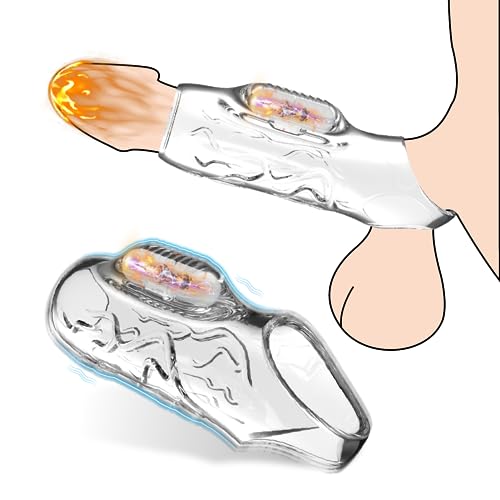 Guaina Pene con Anelli per Coppia, Vibratore Sex Toys per Stimolare il Clitoride Donna e Miglioramento Dell'erezione Uomo, Medical Silicone Pene Prolunghe, Morbido ed Elastico, Durevole (YFBA-001)