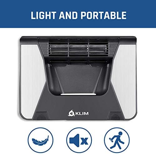 KLIM Airflow + Laptop Cooling Pad - Cool Air goes In, Hot Air Gets Out + Innovative Cross Flow Turbines for High Performance 5 year-warranty + 10 - 17"