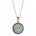 AILUOR Lucky Round Evil Eye Jewelry Set, Gold Inspirational Turkish Hamsa Blue Crystal Evil Eye Charm Pendant Necklace Ring Bracelet and Stud Earrings Sets for Women (Gold)