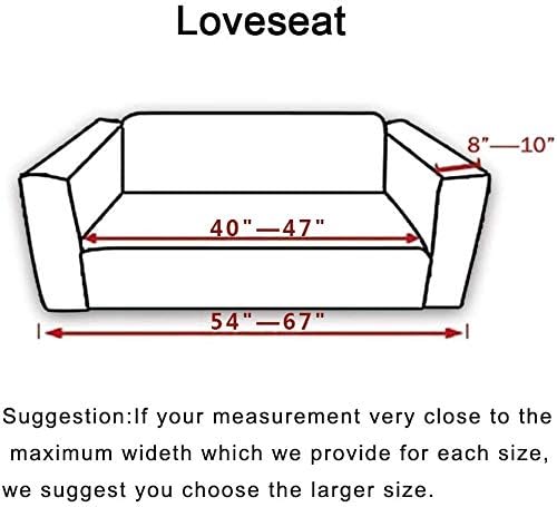 Travan Printed Sofa Cover Stretch Sofa Slipcover Spandex Couch Cover Stylish Couch Furniture Protector for 2 Cushion Couch Loveseat with Two Free Pillowcases