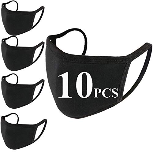 Fashion Protective, Unisex Black Dust Cotton, Washable, Reusable Cotton Fabric (black-10)