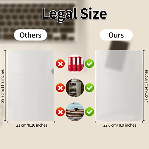 12 Pack Legal Size Clear Project Pocket Sleeves 9”X14.5”L-Type Plastic Folders Project Poly Document Sleeves Project Jacket Sleeves For Home School Office #TOP1