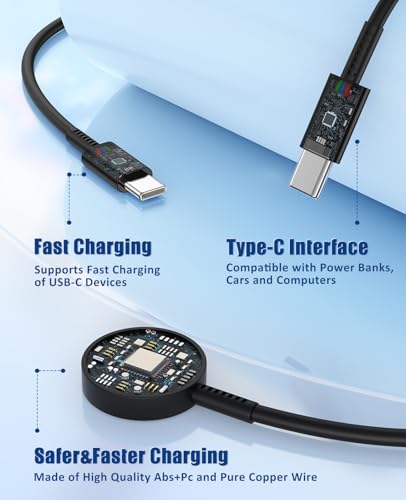 for Samsung Watch Charger Fast Charging,2 in 1 Galaxy Watch Phone Charger 6ft with 25W USBC Charger Compatible with Galaxy Watch 8/7/Ultra/6/6 Classic/5/5Pro/4/4 Classic/3/Active2/1/S24/S23/S22/21 - image 4