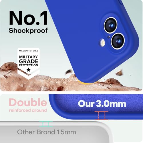 Image of LOVE 3000 Designed for iPhone 17 Case, Premium Silicone [Compatible with Magsafe][Soft Anti-Scratch Microfiber Lining] Shockproof Protective Phone Case for Men Women 6.3 inch, Klein Blue