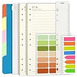 Mlife B5 Binder Refills - Lined Paper Set with 5 PCS File Divider, 90 Pages B5 Loose Leaf Paper, Label Stickers, Index Tabs and Clear Cash Envelopes