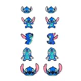 Sphers 5pcs Comic Stud Earrings Girl Gift Ohana Means Stud Earrings Family Cute Enamel Anime Cartoon Ear Jewelry Girl Gift