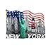 Produktbild MUYU Magnet 3D-Kühlschrankmagnet, Motiv: New York USA, Souvenir, Geschenk, Zuhause, Küche, Kühlschrank, Dekoration, Kollektion, 7,2 x 5,3 cm, Harz und Magnet, 1 Stück