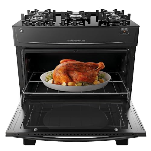 Fogão Atlas 5 Bocas preto Mônaco Top Glass com Acendimento automático – Bivolt
