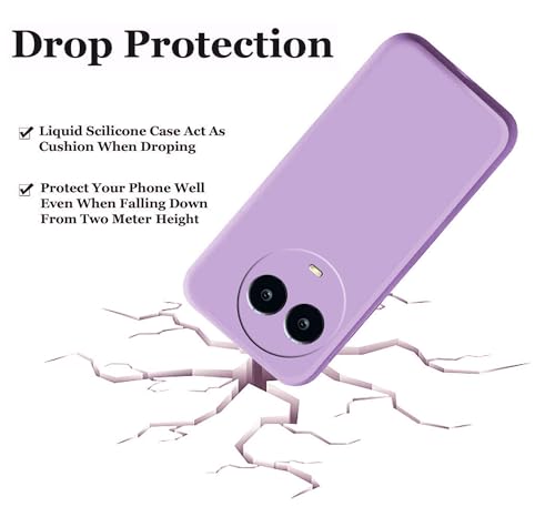 Image of A rtistque Liquid Silicone Back Cover Case for Realme C67 5G / 11 5G / 11X 5G / Narzo 60X 5G Shockproof TPU Soft Flexible with Camera Protection - Purple