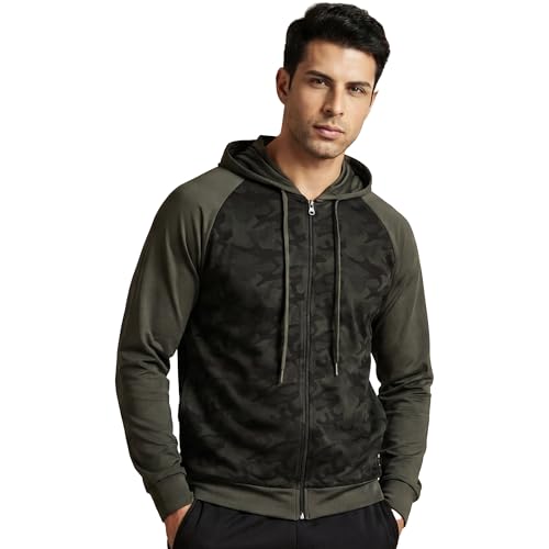 playR Men Lifestyle Crew Hood - Activewear FLEXVENT Lightweight Breathable Sportswear Hoodie for Gym, Running, Training, Workout, Fitness, Outdoor Sports, Casual Wear Hoodie - All Season Olive Deal