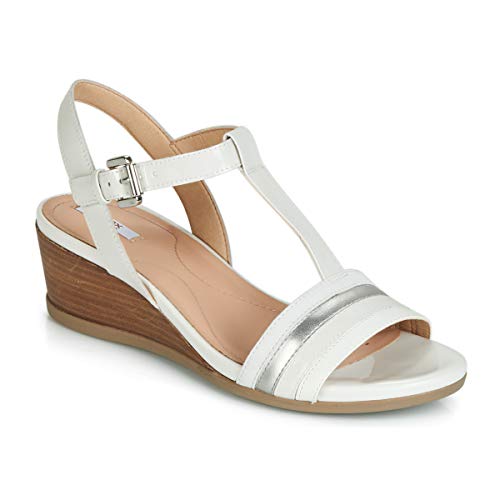 Geox D MARYKARMEN C, Sandalias con Punta Abierta para Mujer, White (Off...