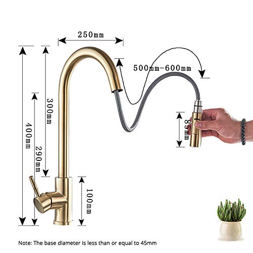 Robinet mitigeur de cuisine or brossé pour évier moderne - 7