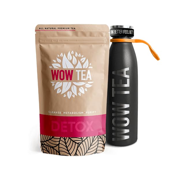 WOW TEA: Renew Natural Pack - Té desintoxicante y termo, color negro, 150 g