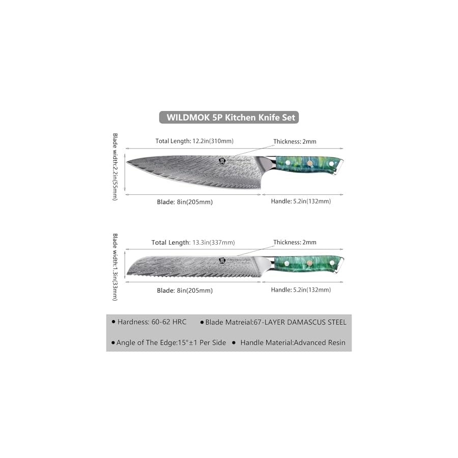 WILDMOK-Damascus-Knife-Set-5-PCS-With-Gift-BoxKitchen-Knife-Professional-Chef-Knife-Set-5-Piece-Ultra-Sharp-Japanese-Damascus-Stainless-Steel-Knife-SetPractical-high-end-gift WILDMOK Damascus Knife Set 5 PCS With Gift Box,Kitchen Knife Professional Chef Knife Set 5 Piece, Ultra Sharp Japanese Damascus Stainless Steel Knife Set,Practical high-end gift