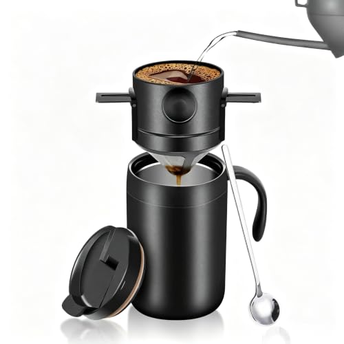 ChayWillow Portable Pour-Over Coffee Mug with Stainless Steel Filter