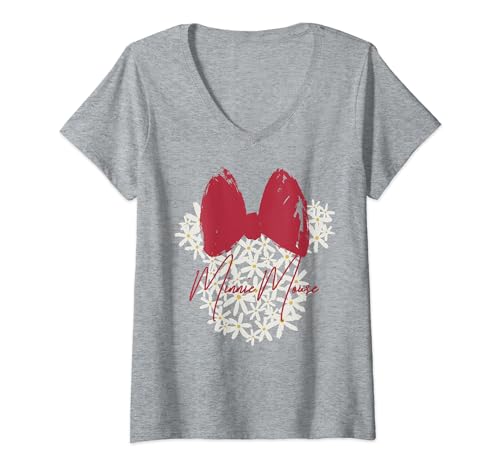 Mickey And Friends Minnie Mouse Floral Fill Maglietta con Collo a V