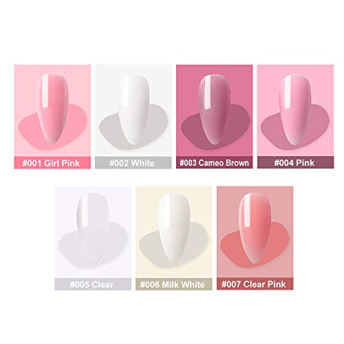 nagelverlengingsset, 7 * kleuren nagelverlenging, nagelborstel, nagelvijl, toplaaggel, basislakgel, schoon water en… - Afbeelding 3