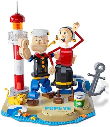 Pantasy Popeye & Olive Buildable Characters Building Kit, Collectible Building Sets for Adults, Compatible with Lego Building Bricks Toys, Idea Building Blocks Birthday Gift for Teens