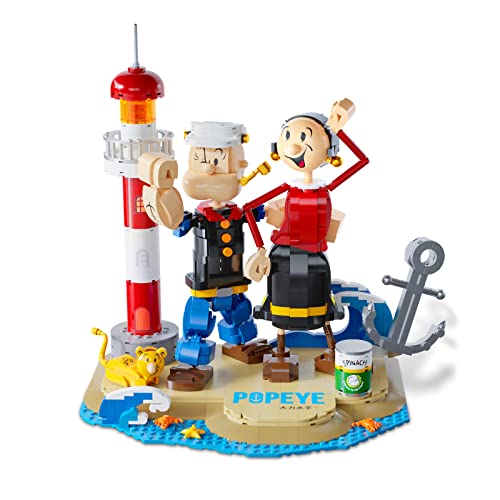 Pantasy Popeye & Olive Buildable Characters Building Kit, Collectible Building Sets For Adults, Compatible With Lego Building Bricks Toys, Idea Building Blocks Birthday Gift For Teens #TOP2