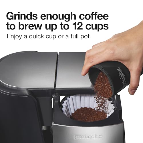 Image of Proctor Silex Electric Coffee Grinder for Beans, Spices and More, Stainless Steel Blades, Makes upto 12 Cups, Black