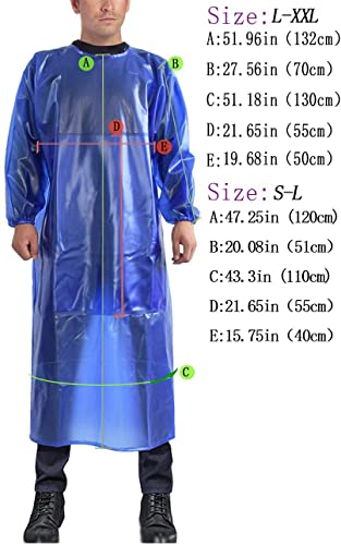 Splash-Proof Overalls Elastic Cuff Smock Wear-Resistant Acid And Alkali Resistant Apron Back Tie Stone Chemical Plant Slaughter House (L-Xxl, Black) #TOP1