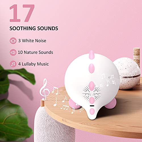 Image of Kids Alarm Clock, Toddler Sleep Training Clock with Night Lights, Sound Machine, Time to Wake Dinosaur Alarm Clock for Children, Gift Ideas for Kids Toddler Boy Girl (Pink)