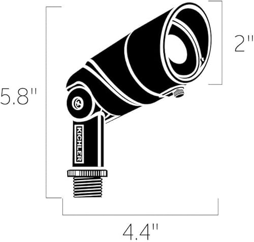 Miniatura 5 de Kichler 16016AZT27 Transitional One Light Accent from Landscape LED Collection en acabado bronce/oscuro, 4.50 pulgadas, 35 grados