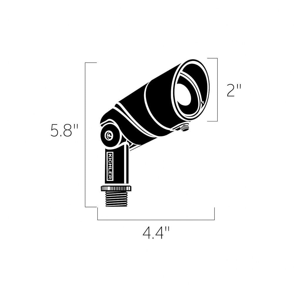 Kichler 16017CBR27 Transitional One Light Accent from Landscape LED Collection in Brass Finish, 4.50 inches