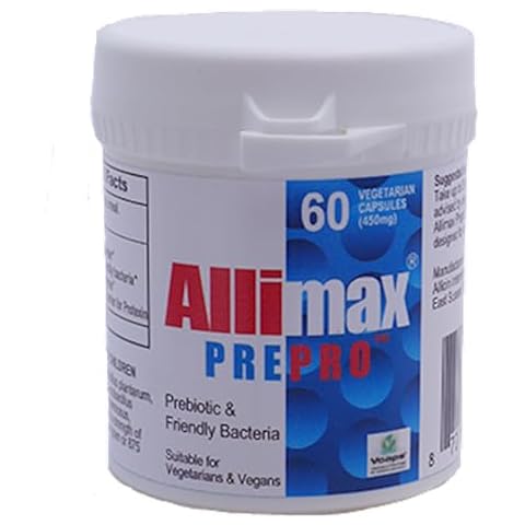 ALLIMAX Pre Pro - 60 Caps. Stabilized allicin Plus prebiotics, probiotics and Digestive enzymes. Cover