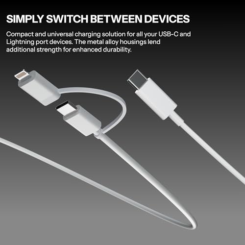 Image of 2-in-1 Type C to Lightning & Type C Fast Charging Cable [MFi Certified] Compatible with iPhone 17 /16 /15 /14 /13 /12 /11 Pro Max Mini, iPad, Samsung Galaxy, Google Pixel by HOMEMO