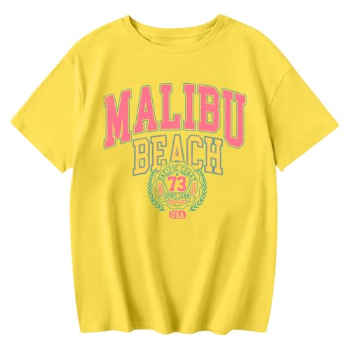 Image of Sulayesh Cute Letter Graphic Tees for Girls Preppy Aesthetic Shirts Oversized Trendy T Shirts Loose Casual Summer Tops