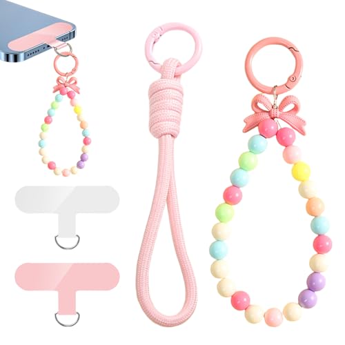JOVYTH 4 Pezzi Cordoncino Cellulare, Perline Multicolori Corte, Catena Anti-Smarrimento