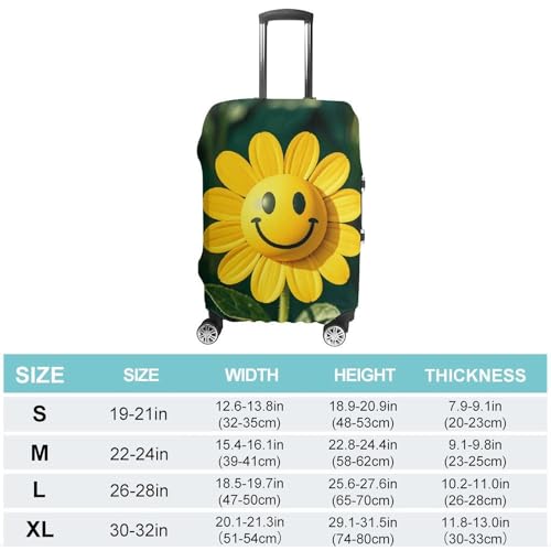 Suitcase Covers for Luggage Washable Luggage Cover Yellow Smiley Flower Luggages Wheel Covers Elastic Travel Carry On Suitcase Cover Travel Luggages Protector Sleeve Fit 29-32 Inch L2