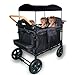 キャリーワゴン 屋根付きストローラーワゴン 2人乗り 折りたたみ可 キャリーワゴン 保育園ベビーカー 屋根付き レインカバー付きチ収束式 組立不要 1歳-7歳頃まで らくらく運べる 大型 アウトドアワゴン